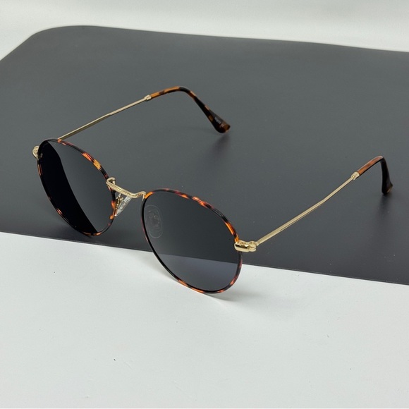 Sojos Sunglasses gold tortoise front polarized round - Picture 5 of 11